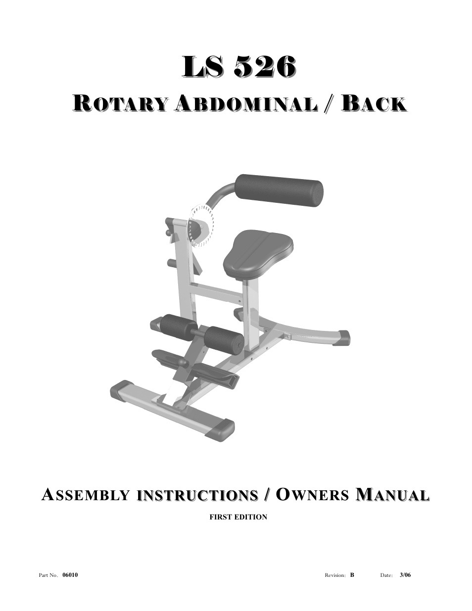 AB Soft Rotary Abdominal Back LS 526 User Manual | 16 pages