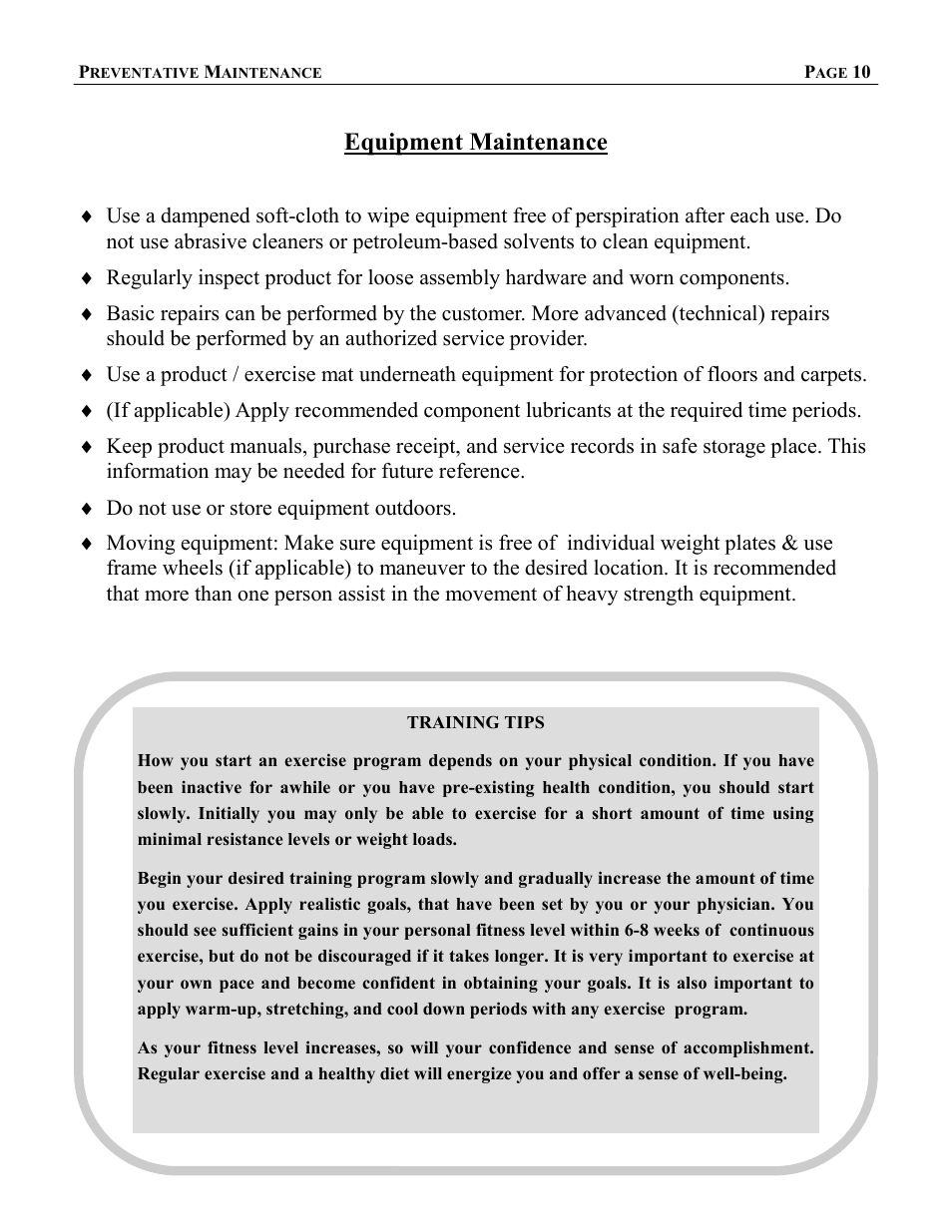 Equipment maintenance | AB Soft Rotary Abdominal Back LS 526 User Manual | Page 11 / 16