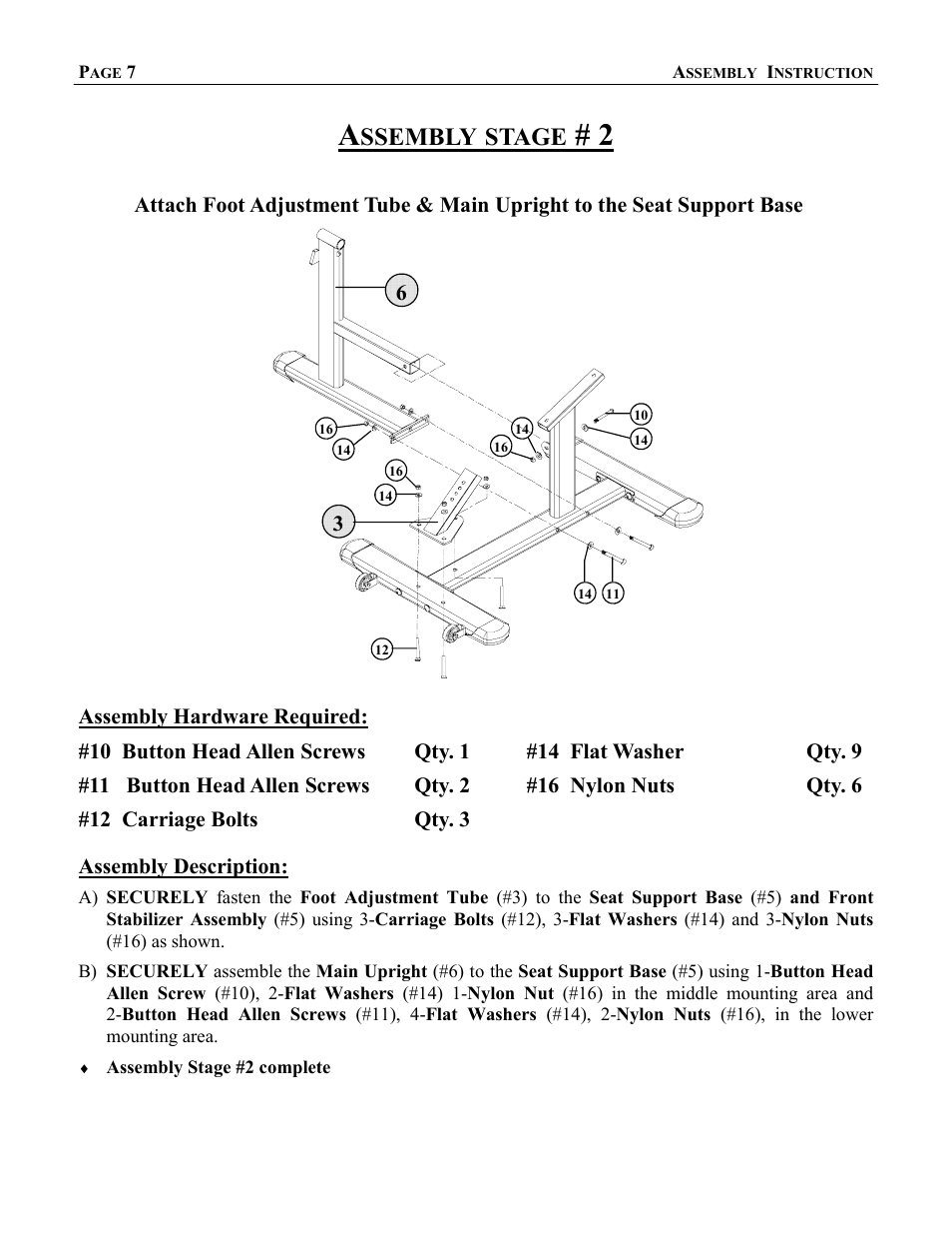 Ssembly, Stage | AB Soft Rotary Abdominal Back LS 526 User Manual | Page 8 / 16