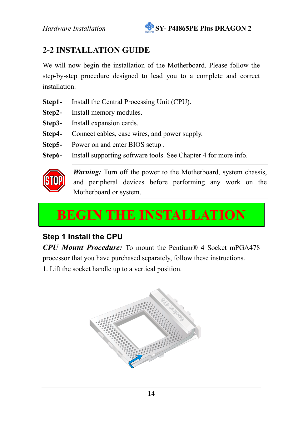 Begin the installation | AB Soft ATX 12V User Manual | Page 19 / 97