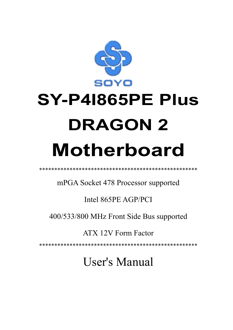 Motherboard, User's manual | AB Soft ATX 12V User Manual | Page 2 / 97