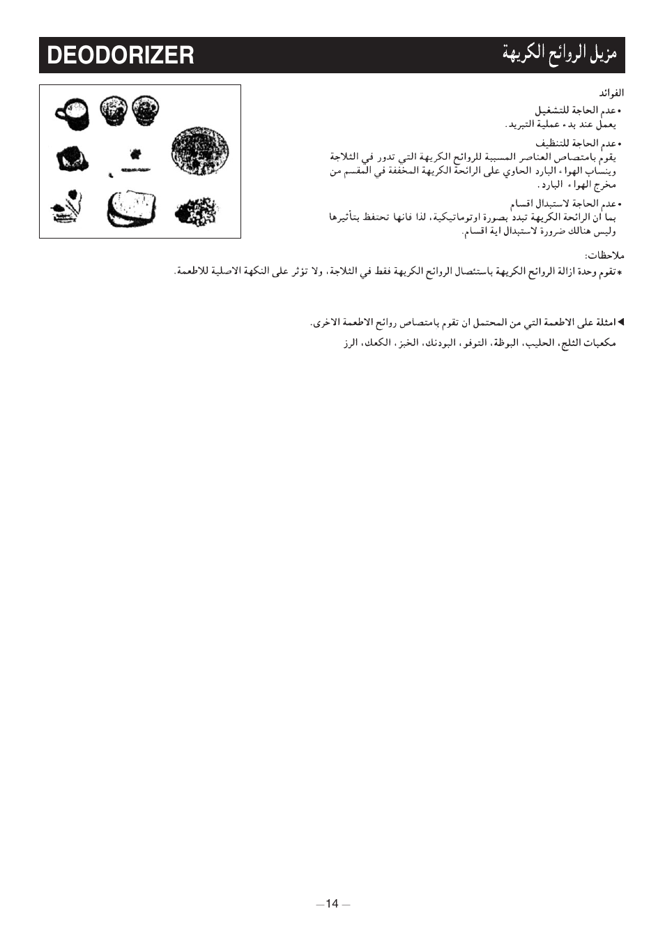 Deodorizer | Panasonic NR-C703 User Manual | Page 14 / 16