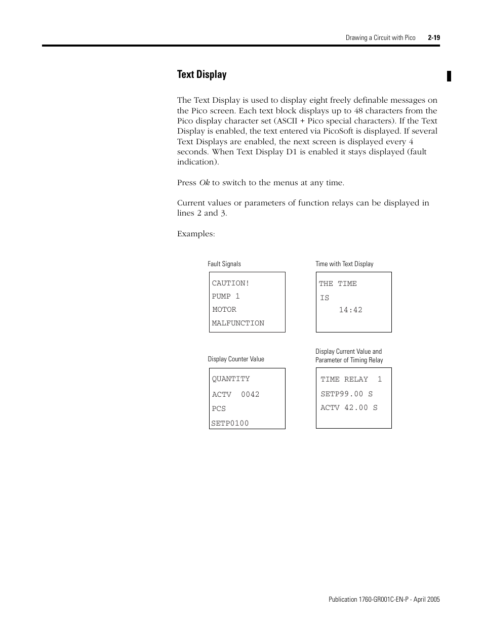 Text display | AB Soft PicoTM Controller 1760 User Manual | Page 45 / 66