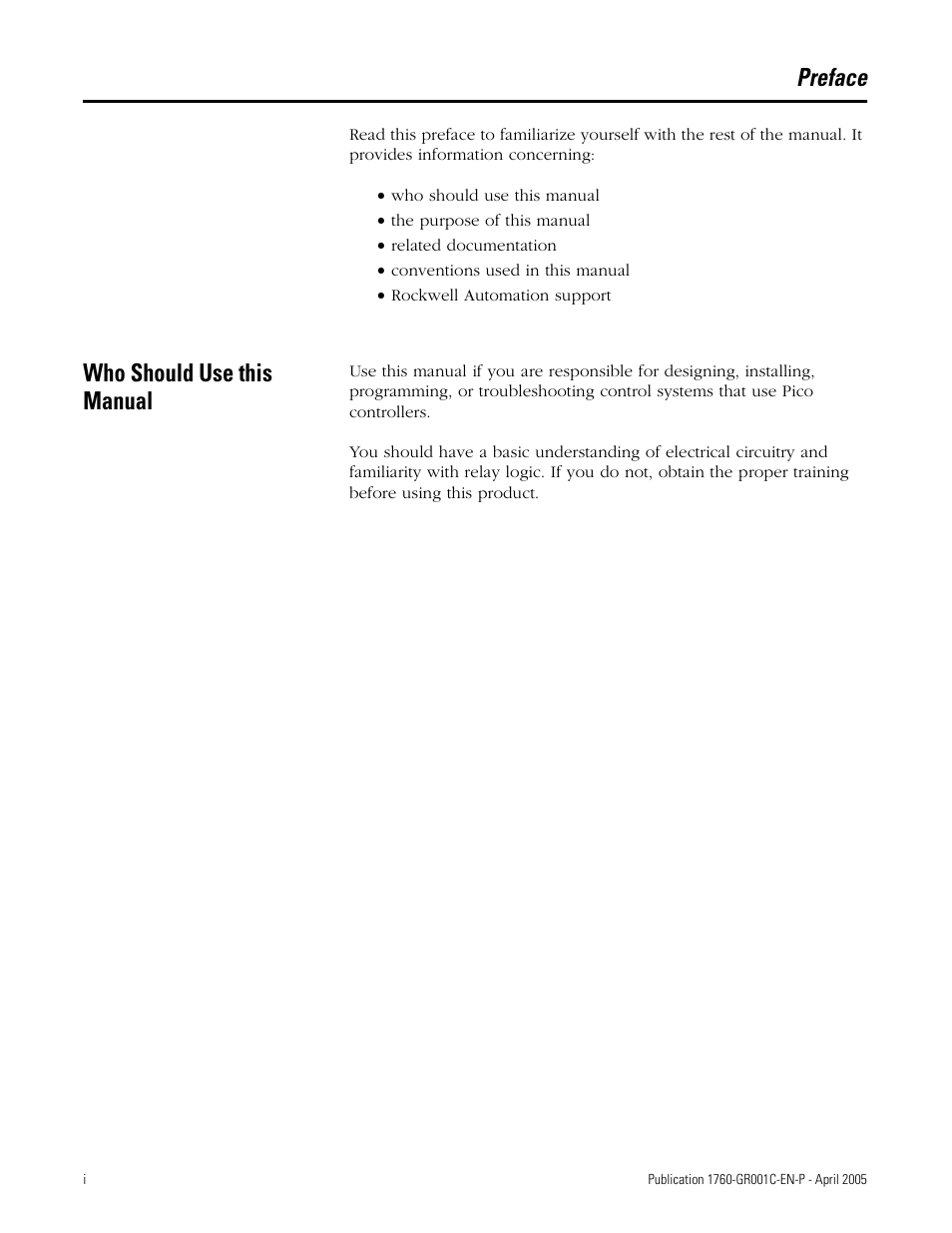 Preface, Who should use this manual | AB Soft PicoTM Controller 1760 User Manual | Page 5 / 66