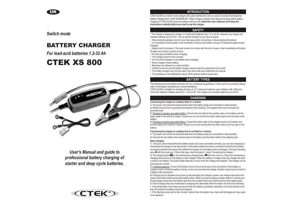 AB Soft CTEK XS 800 User Manual | 2 pages