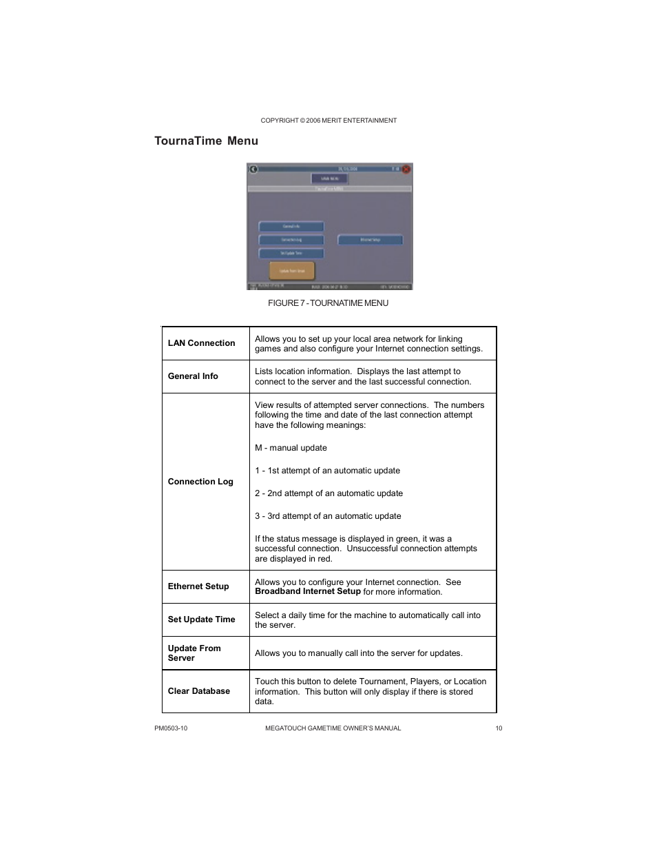 Tournatime menu | AB Soft Megatouch Gametime PM0503-10 User Manual | Page 13 / 36
