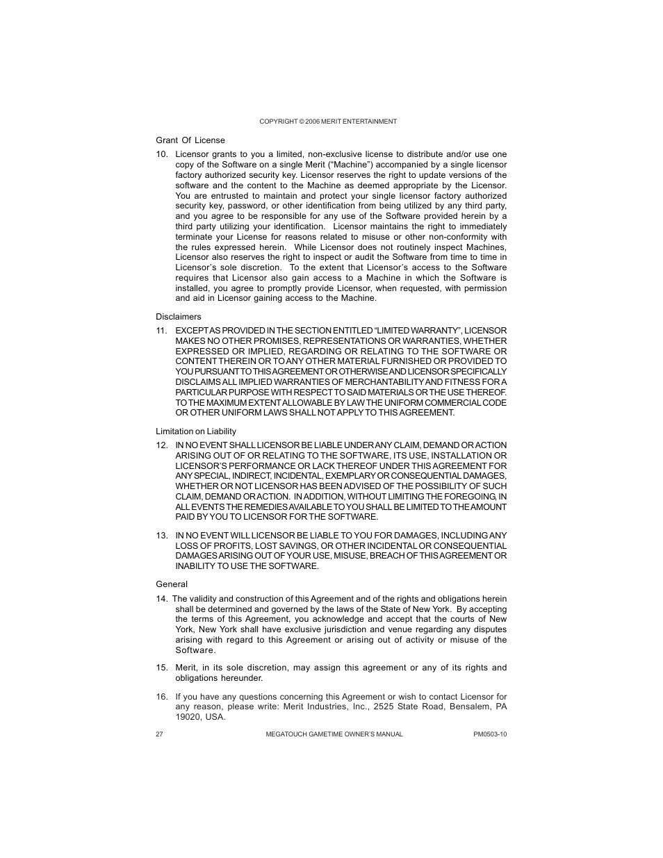 AB Soft Megatouch Gametime PM0503-10 User Manual | Page 30 / 36