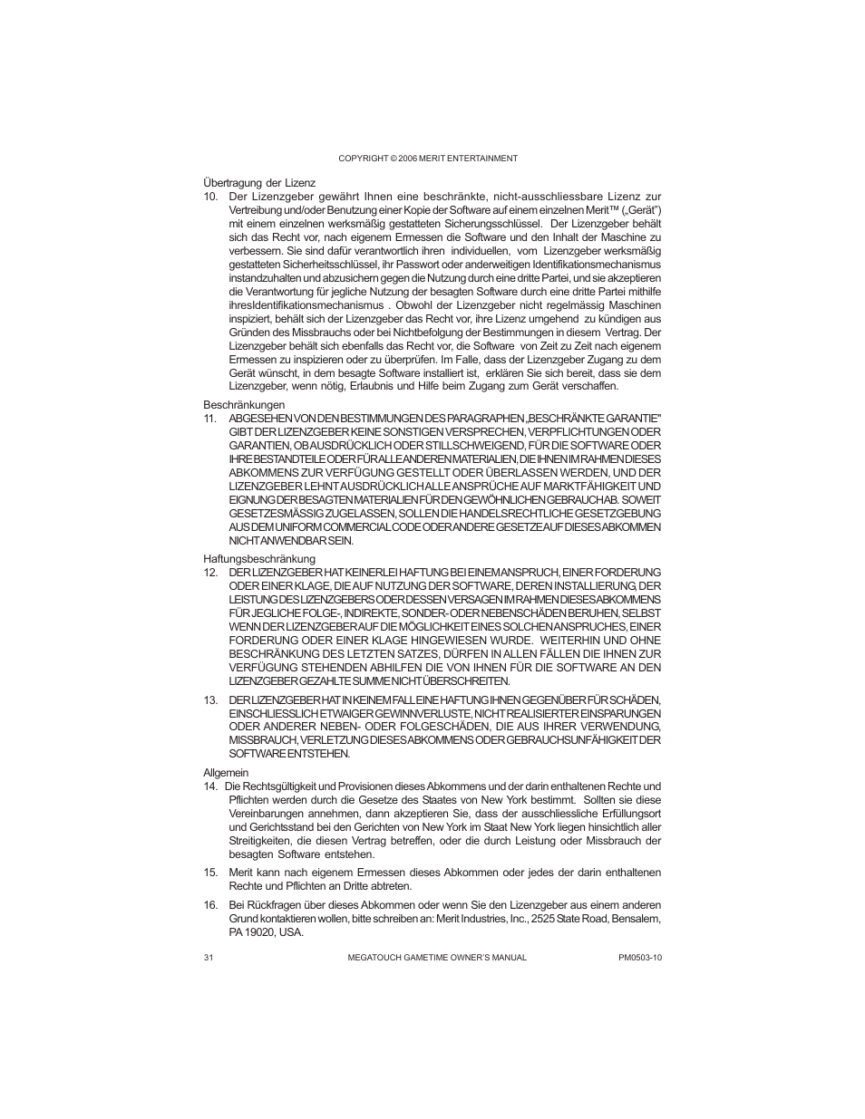 AB Soft Megatouch Gametime PM0503-10 User Manual | Page 34 / 36