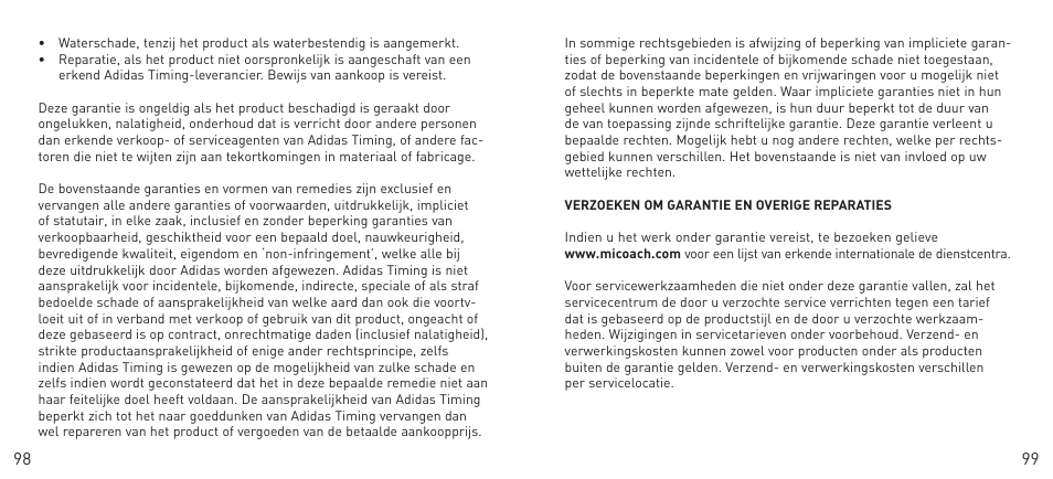 Adidas Heart Rate Monitor User Manual | Page 50 / 85