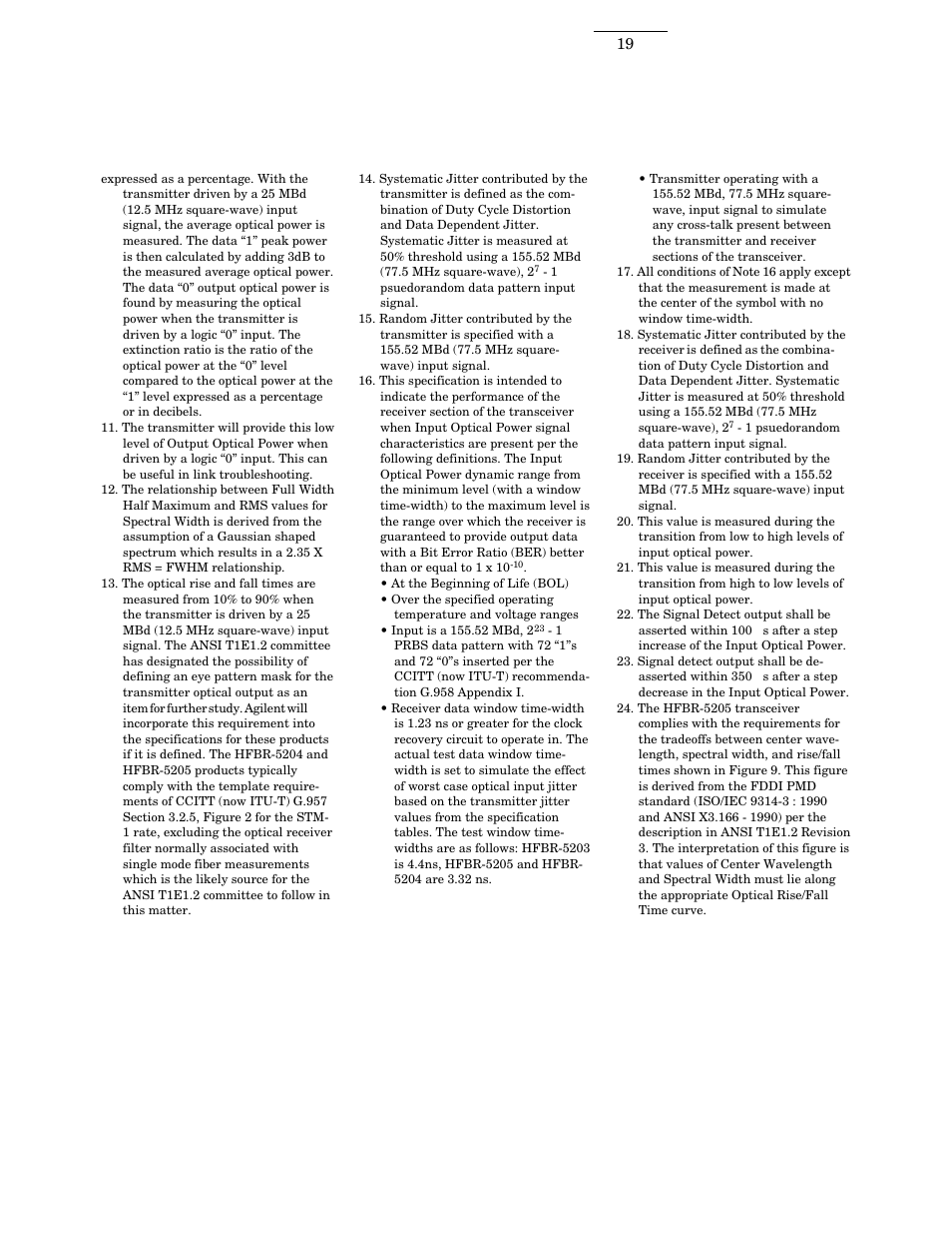 Agilent Technologies HFBR 5203 User Manual | Page 19 / 20