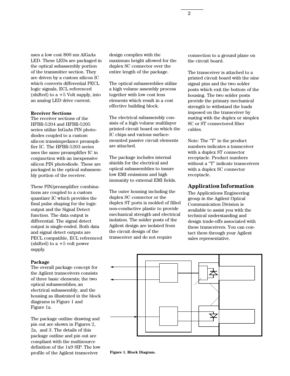 Application information | Agilent Technologies HFBR 5203 User Manual | Page 2 / 20