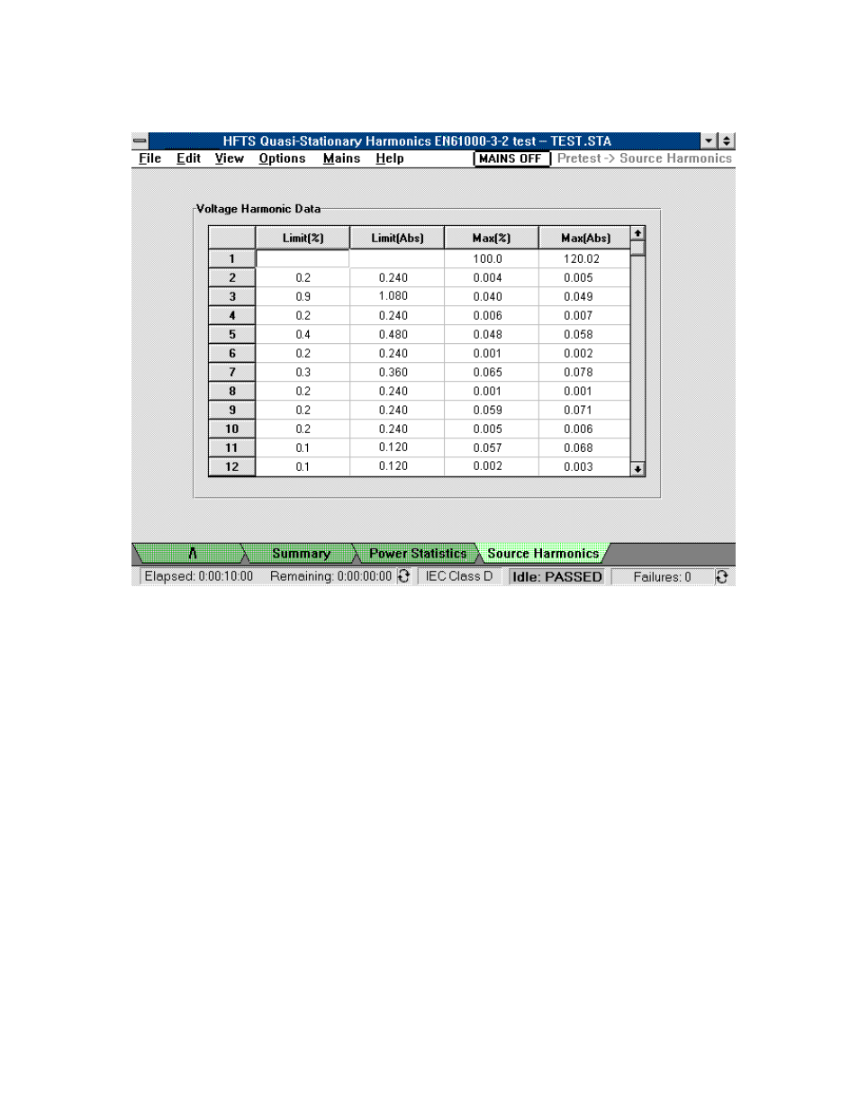 To run a pre-test for voltage fluctuations, Pre-test source harmonics | Agilent Technologies EN 61000-3-2 User Manual | Page 30 / 106