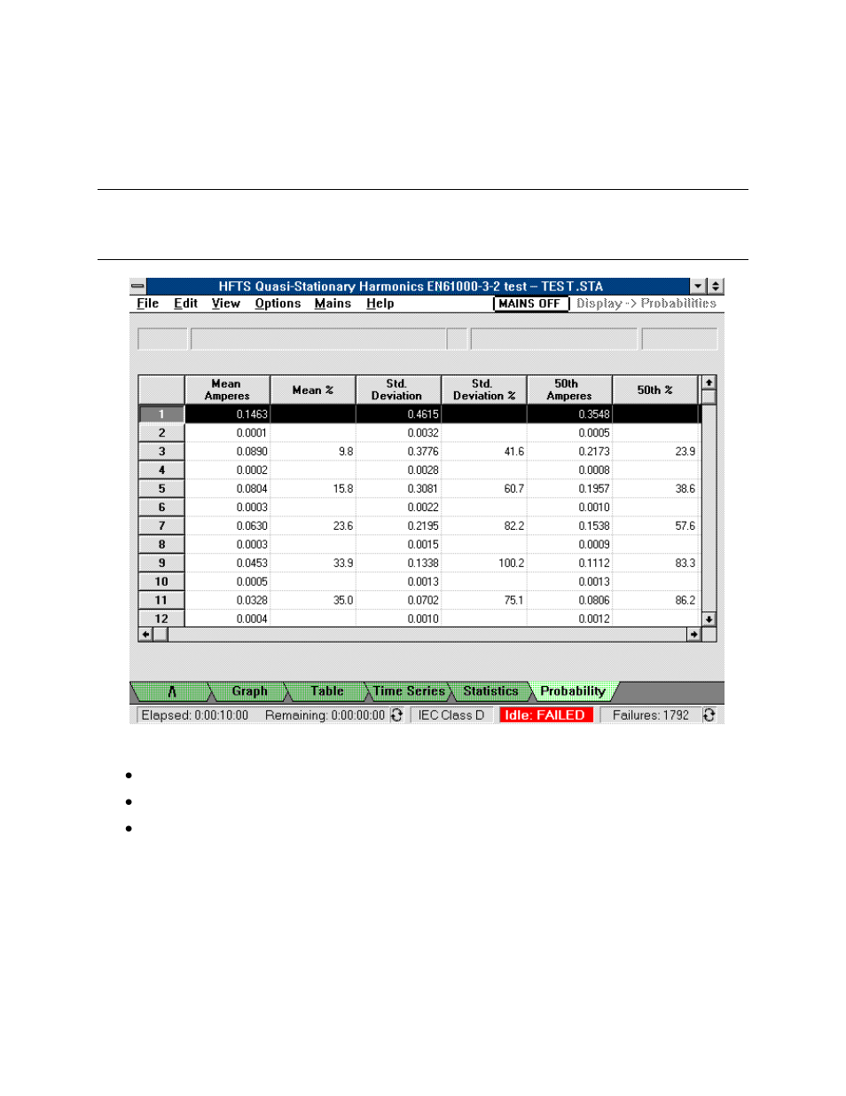 Statistics display | Agilent Technologies EN 61000-3-2 User Manual | Page 46 / 106