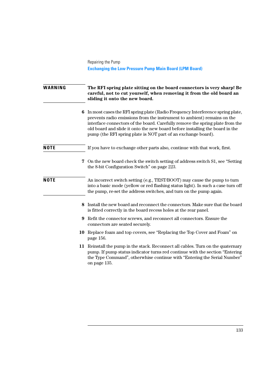 Agilent Technologies Quaternary Pump 1100 Series User Manual | Page 133 / 272