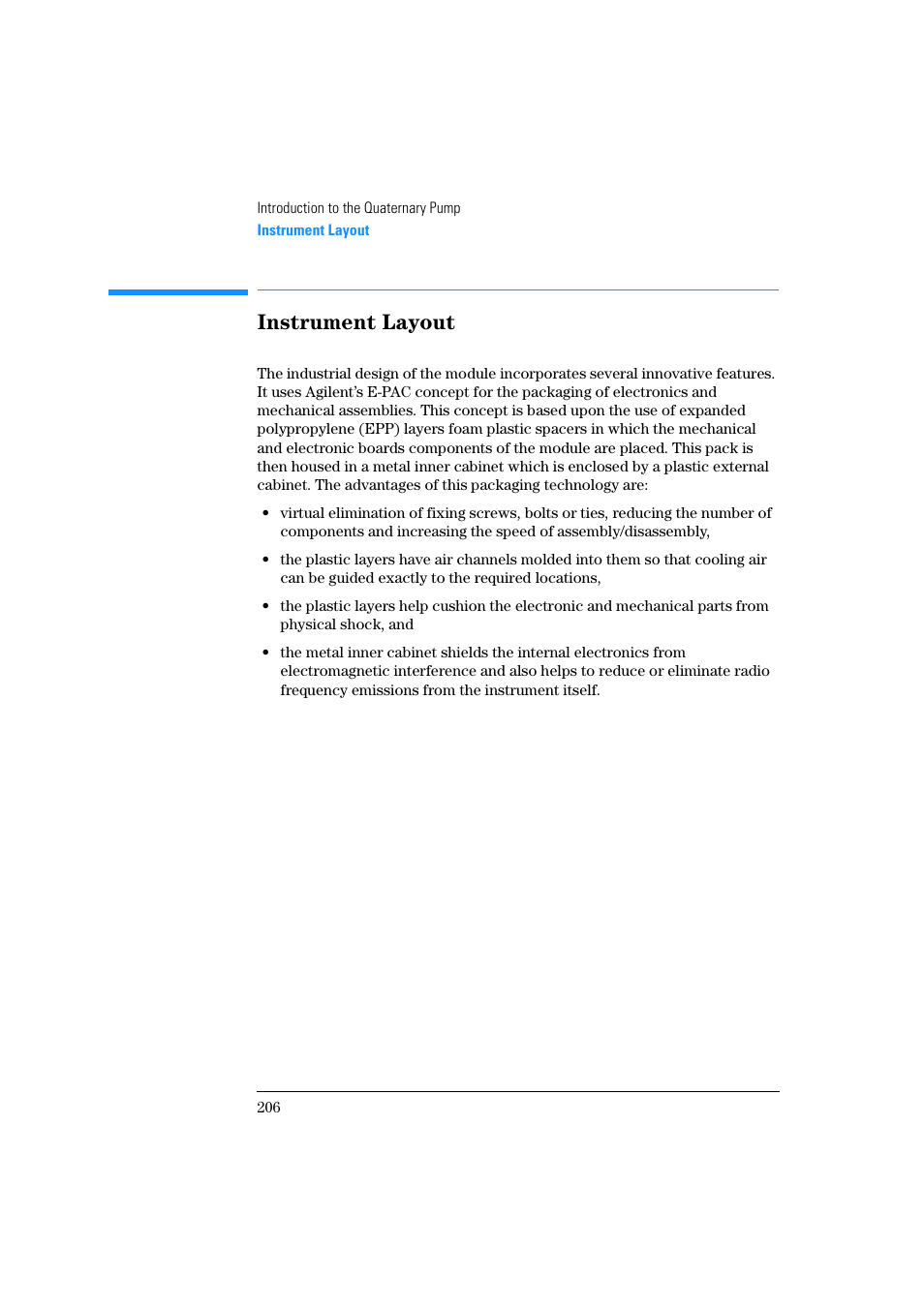 Instrument layout | Agilent Technologies Quaternary Pump 1100 Series User Manual | Page 206 / 272