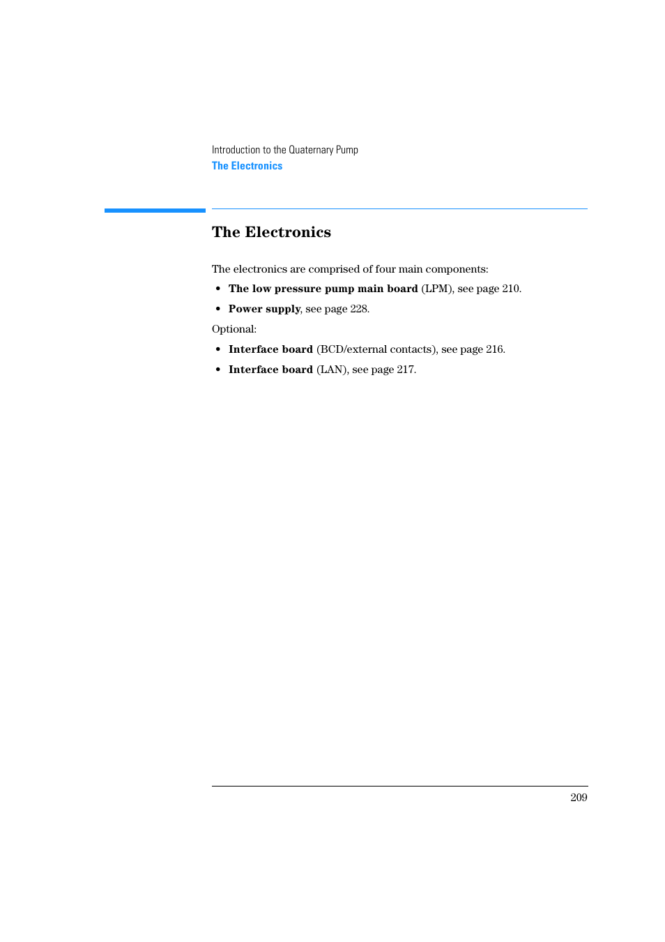 The electronics | Agilent Technologies Quaternary Pump 1100 Series User Manual | Page 209 / 272
