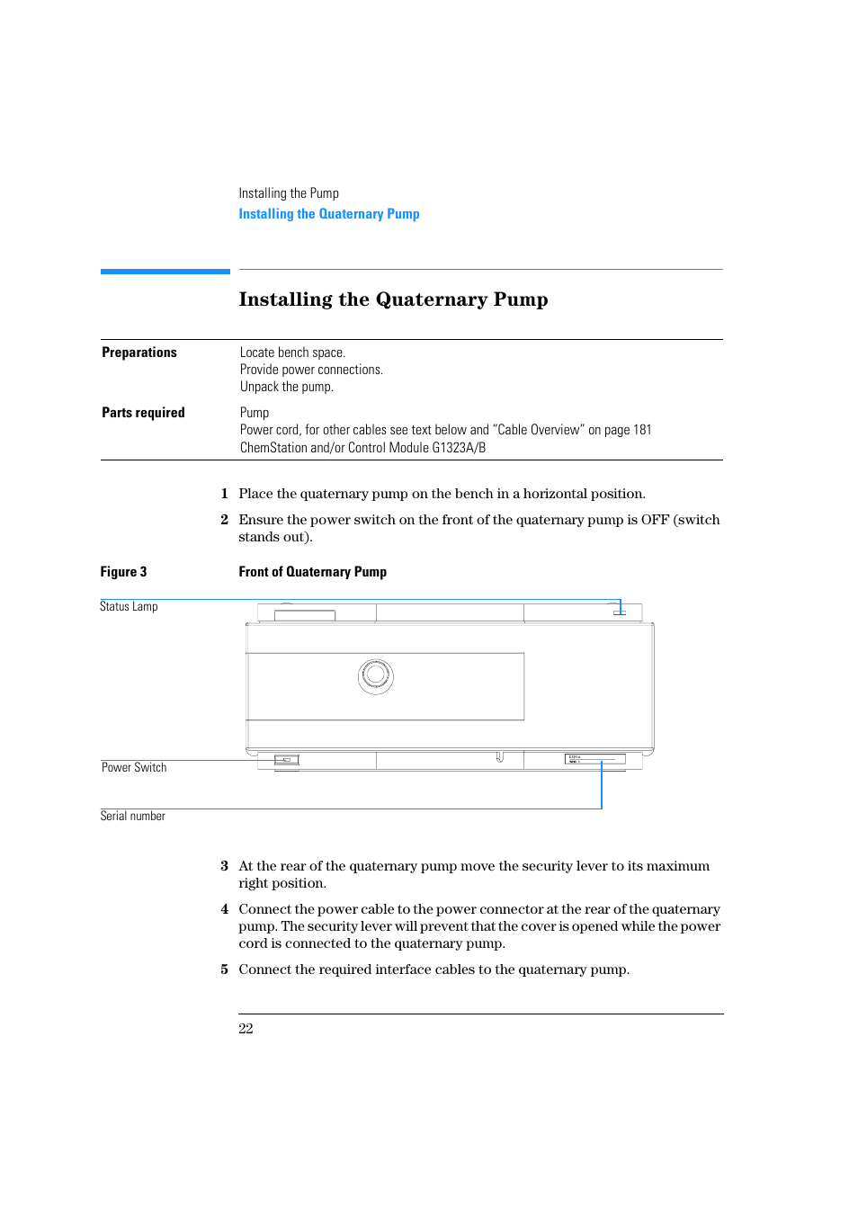 Installing the quaternary pump | Agilent Technologies Quaternary Pump 1100 Series User Manual | Page 22 / 272