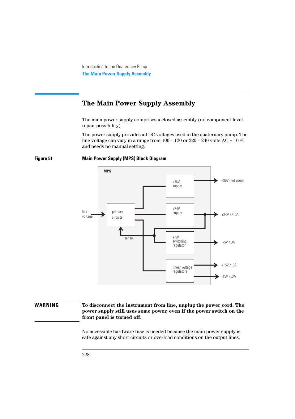 The main power supply assembly | Agilent Technologies Quaternary Pump 1100 Series User Manual | Page 228 / 272