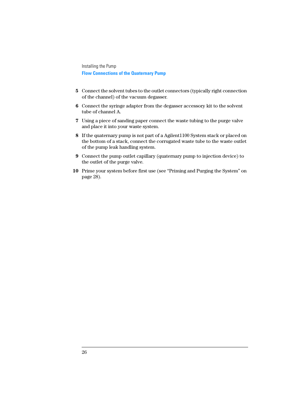 Agilent Technologies Quaternary Pump 1100 Series User Manual | Page 26 / 272