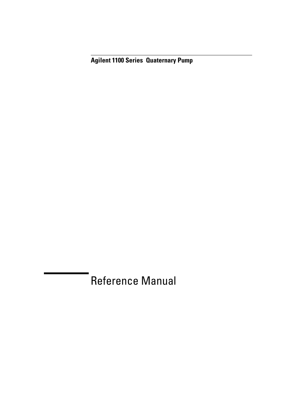 Reference manual | Agilent Technologies Quaternary Pump 1100 Series User Manual | Page 3 / 272