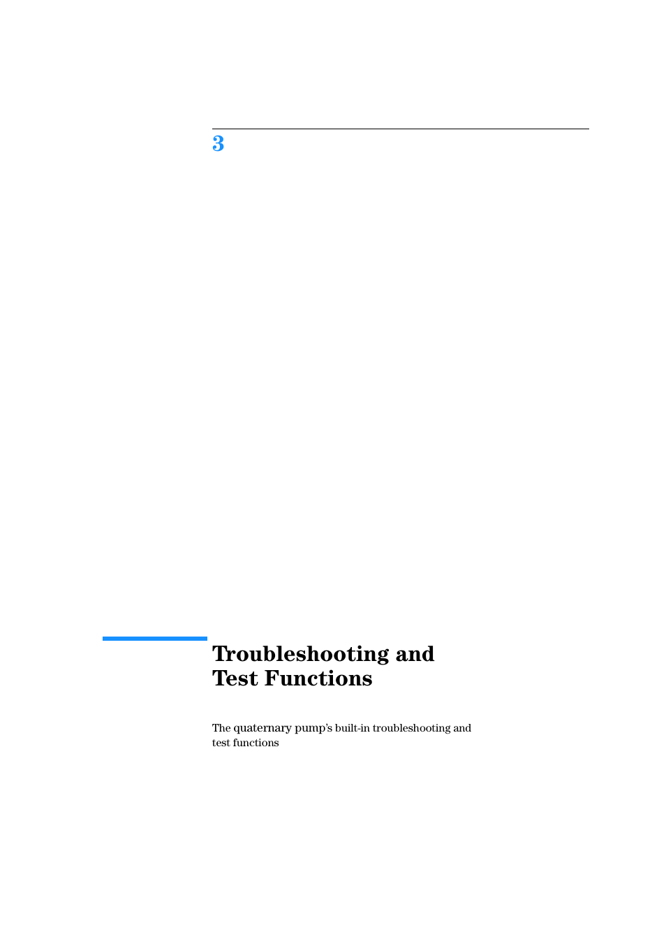 Troubleshooting and test functions, 3 troubleshooting and test functions, 3troubleshooting and test functions | Agilent Technologies Quaternary Pump 1100 Series User Manual | Page 43 / 272