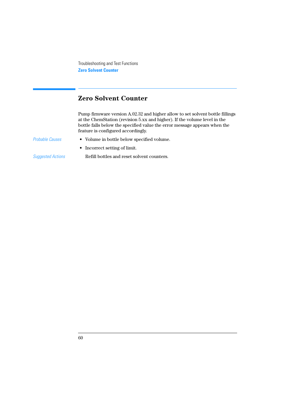 Zero solvent counter | Agilent Technologies Quaternary Pump 1100 Series User Manual | Page 60 / 272