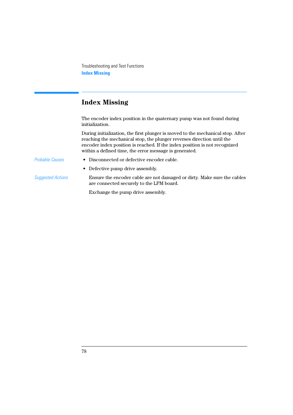 Index missing | Agilent Technologies Quaternary Pump 1100 Series User Manual | Page 78 / 272