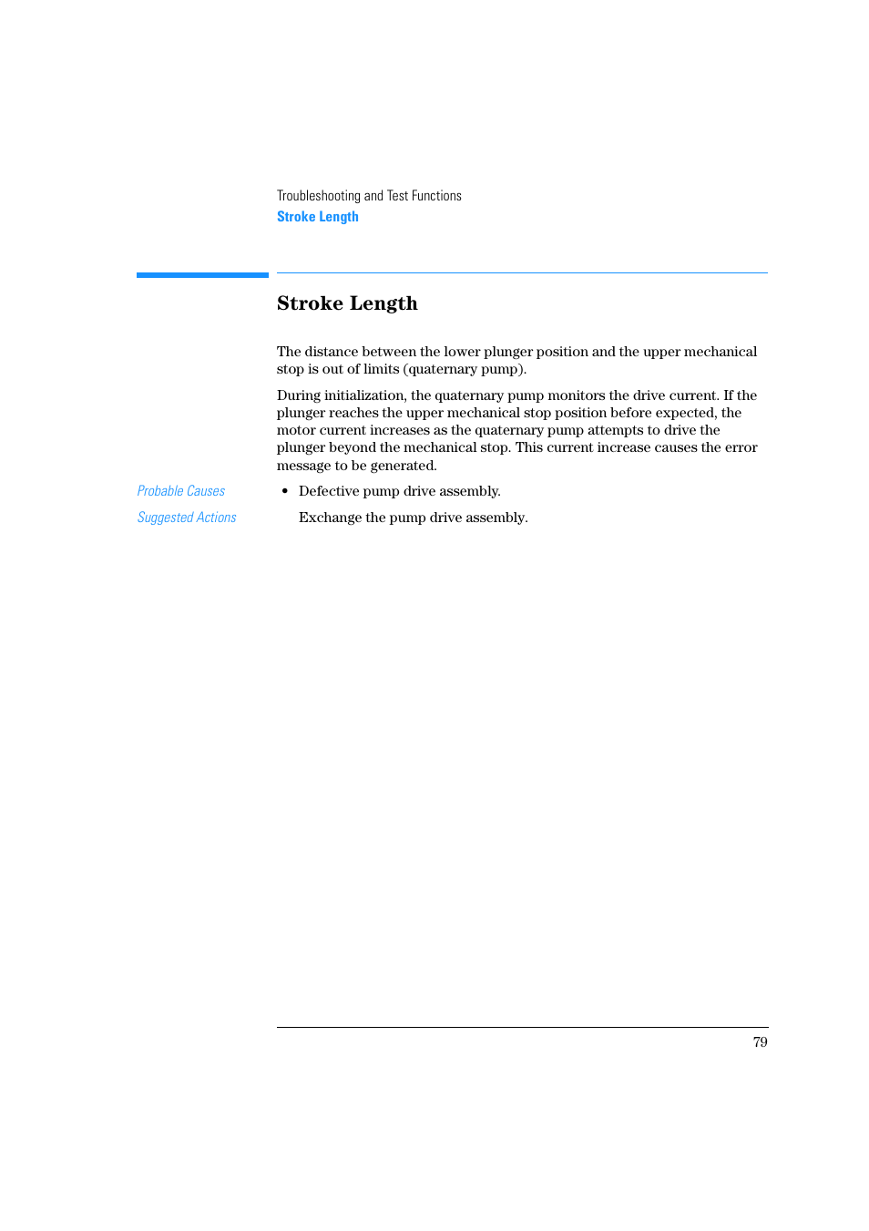 Stroke length | Agilent Technologies Quaternary Pump 1100 Series User Manual | Page 79 / 272