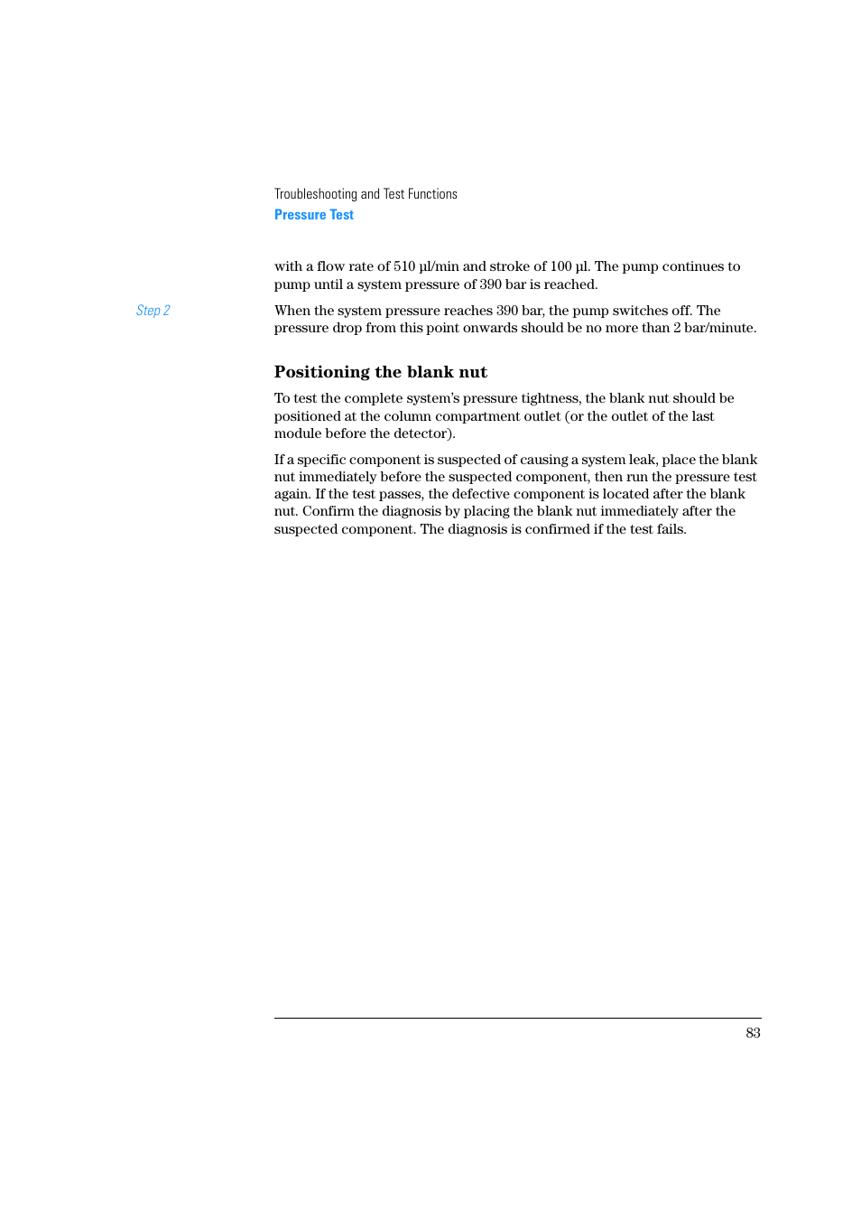 Positioning the blank nut | Agilent Technologies Quaternary Pump 1100 Series User Manual | Page 83 / 272