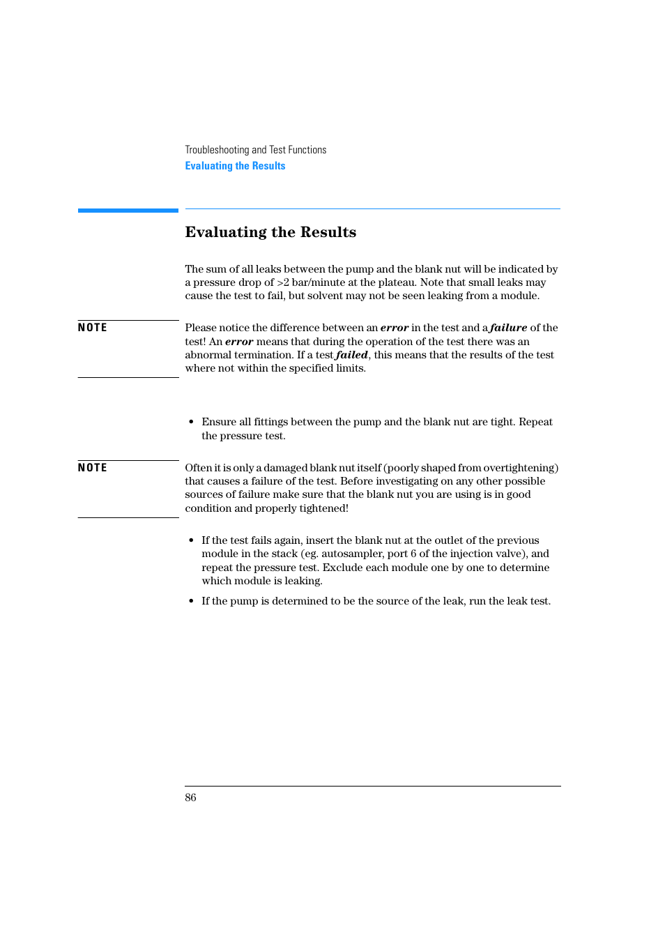 Evaluating the results | Agilent Technologies Quaternary Pump 1100 Series User Manual | Page 86 / 272