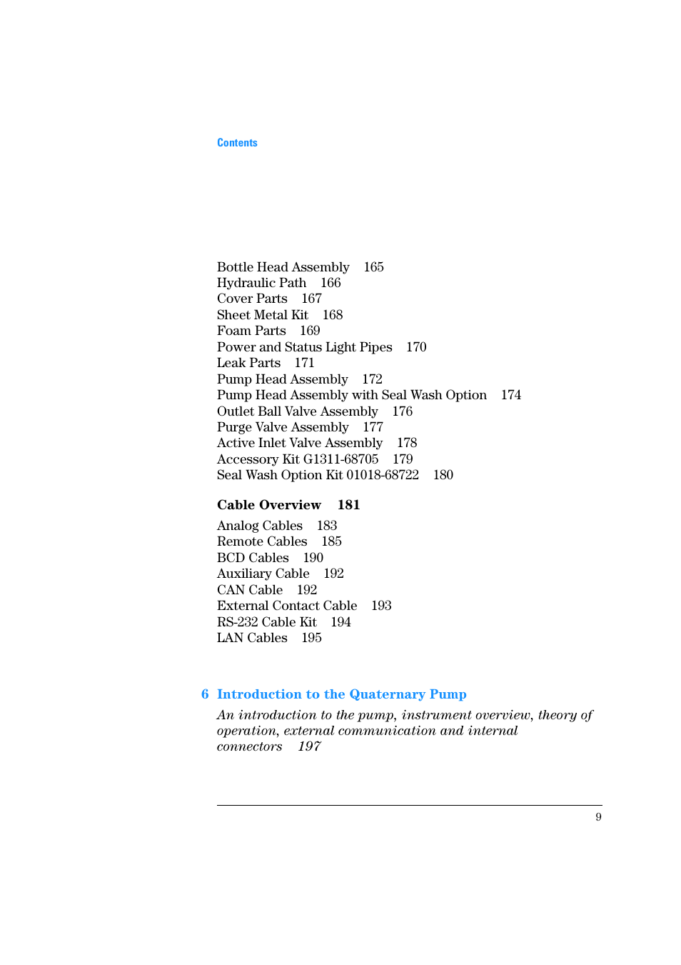 6 introduction to the quaternary pump | Agilent Technologies Quaternary Pump 1100 Series User Manual | Page 9 / 272