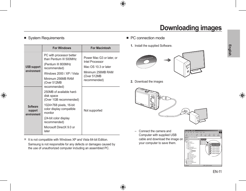 Downloading images | Samsung L310W User Manual | Page 12 / 130