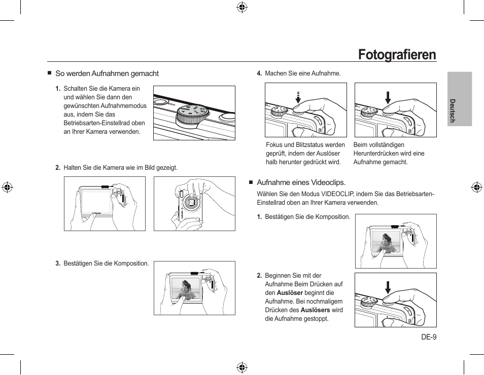 Fotograﬁeren | Samsung L310W User Manual | Page 24 / 130