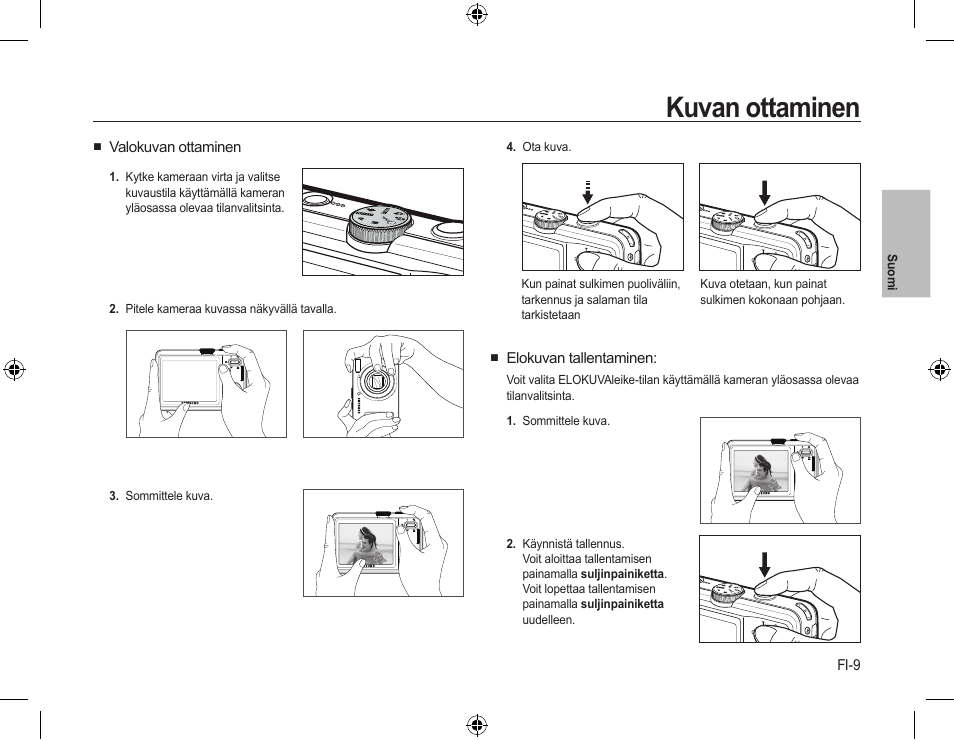 Kuvan ottaminen | Samsung L310W User Manual | Page 38 / 130