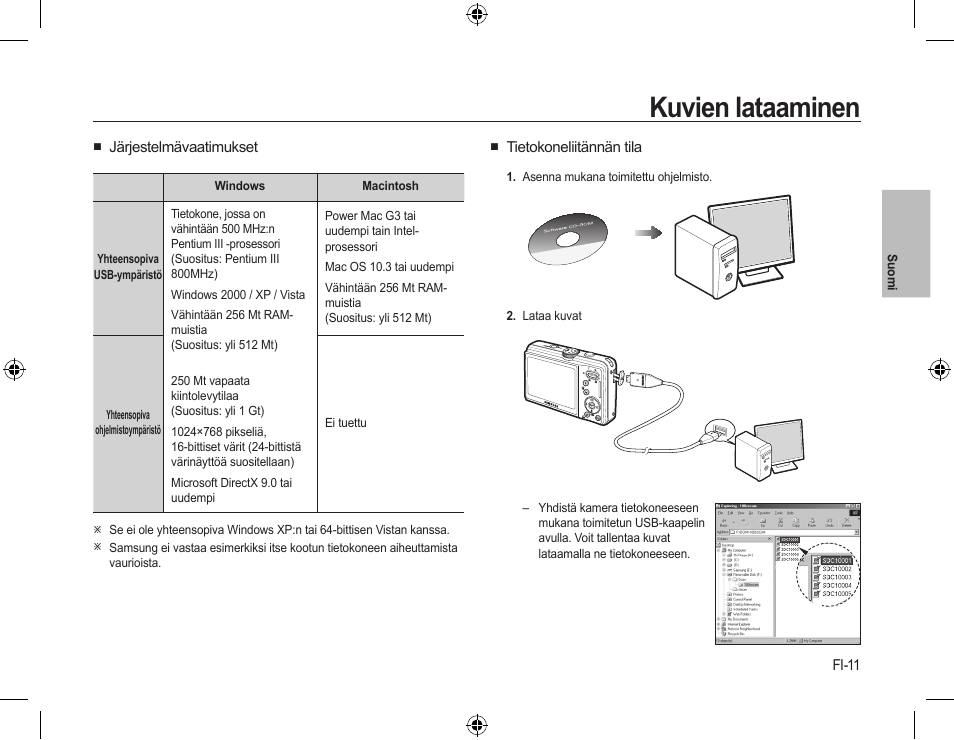 Kuvien lataaminen | Samsung L310W User Manual | Page 40 / 130