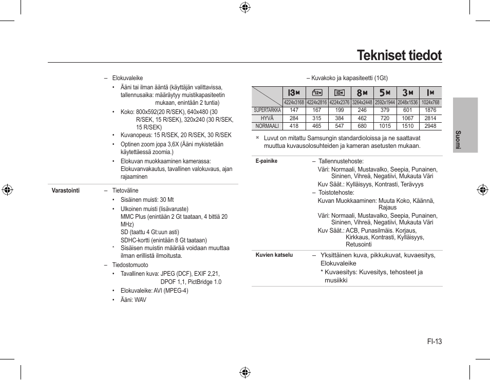 Tekniset tiedot | Samsung L310W User Manual | Page 42 / 130