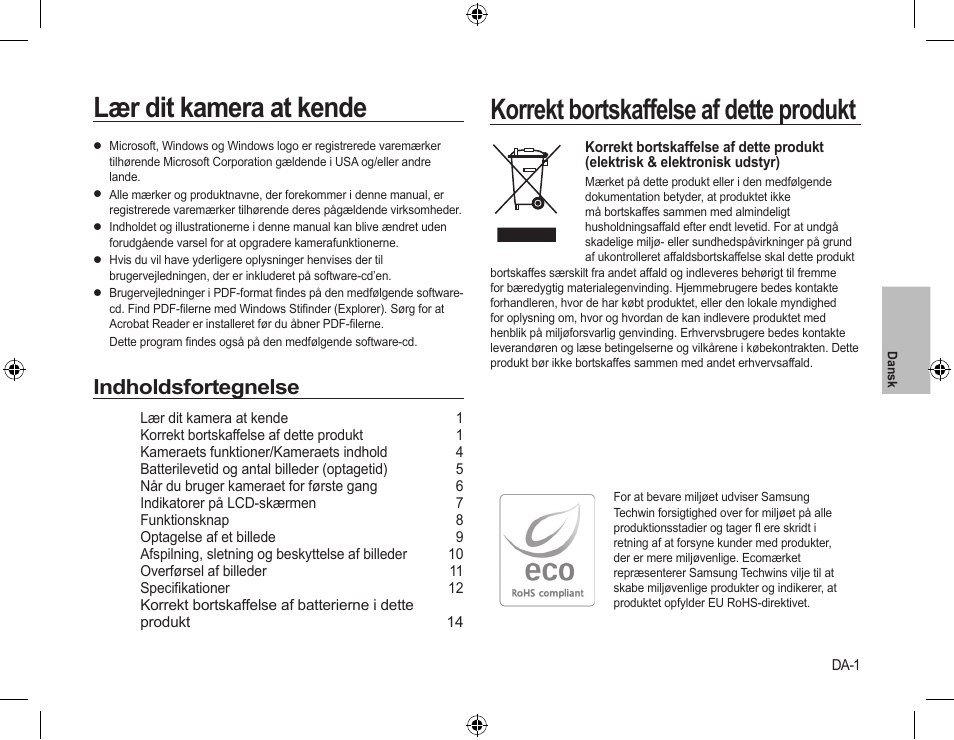 Indholdsfortegnelse | Samsung L310W User Manual | Page 58 / 130