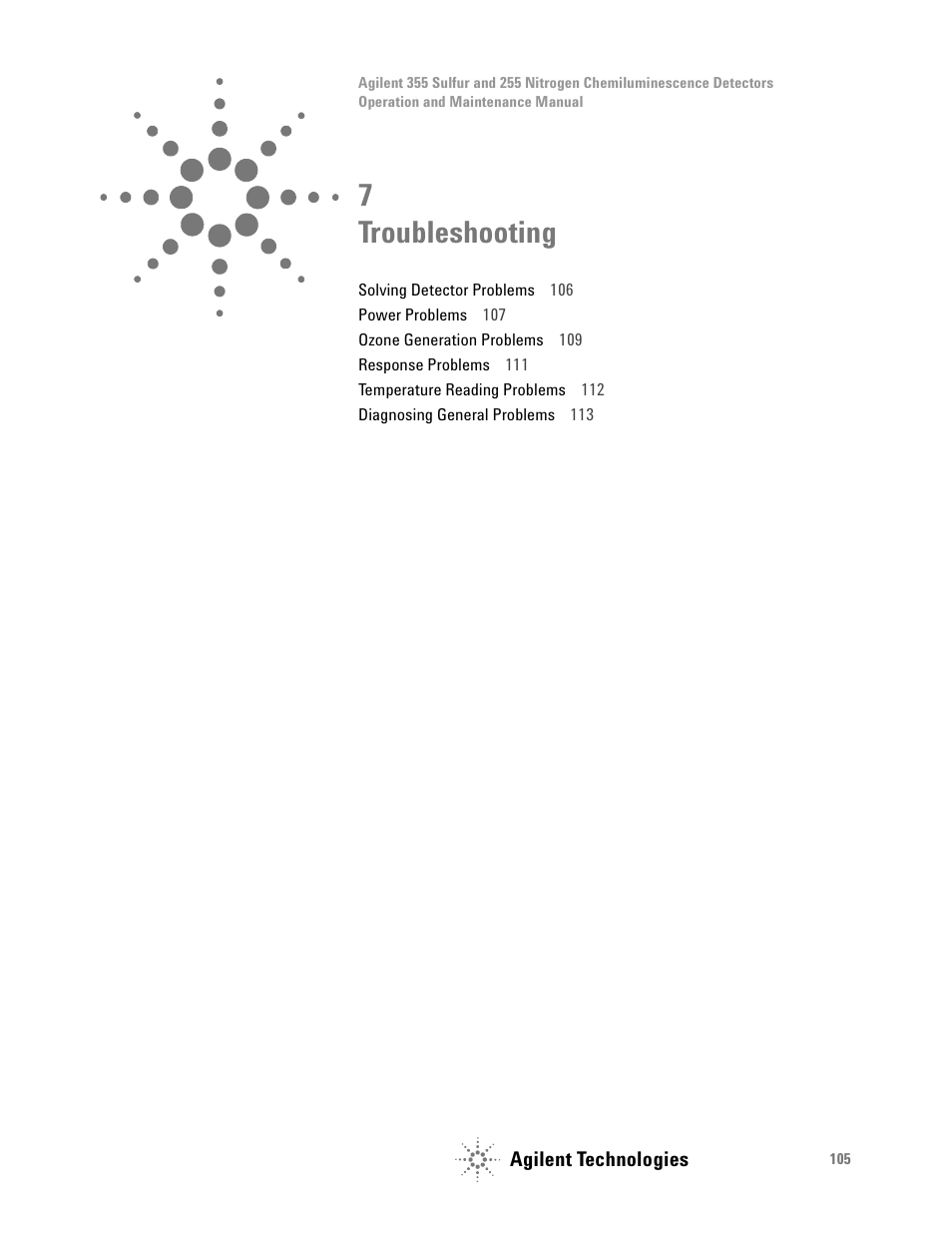 Troubleshooting, 7 troubleshooting | Agilent Technologies G6600-90006 User Manual | Page 105 / 118