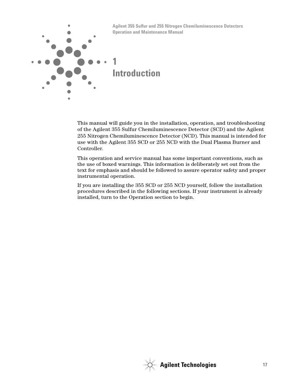 Introduction, 1 introduction | Agilent Technologies G6600-90006 User Manual | Page 17 / 118