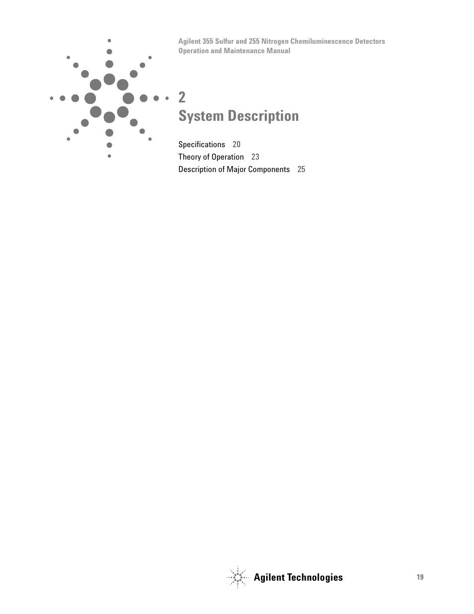 System description, 2 system description | Agilent Technologies G6600-90006 User Manual | Page 19 / 118