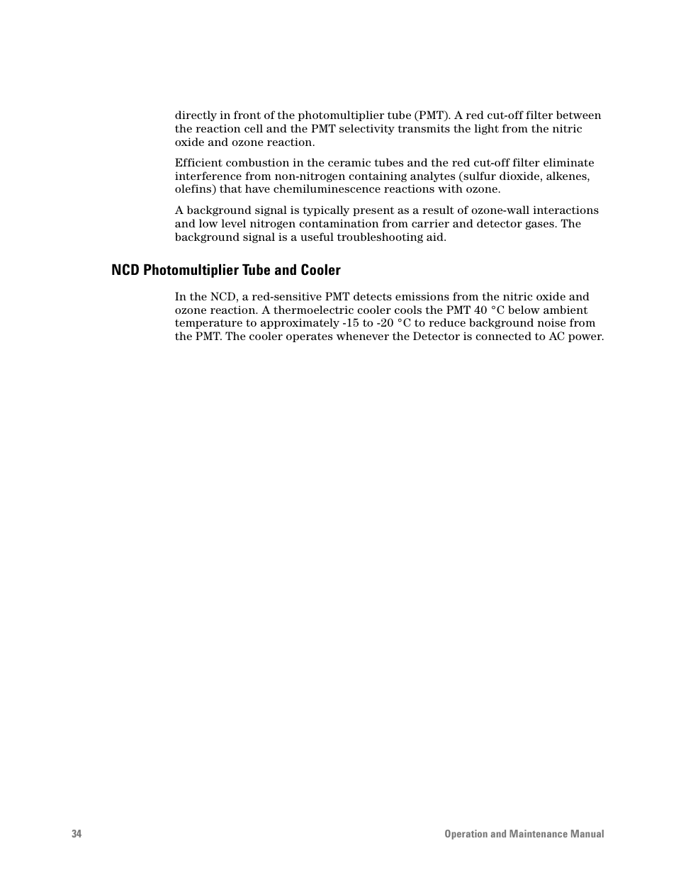 Ncd photomultiplier tube and cooler | Agilent Technologies G6600-90006 User Manual | Page 34 / 118