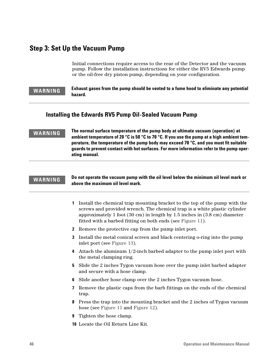 Step 3: set up the vacuum pump | Agilent Technologies G6600-90006 User Manual | Page 46 / 118