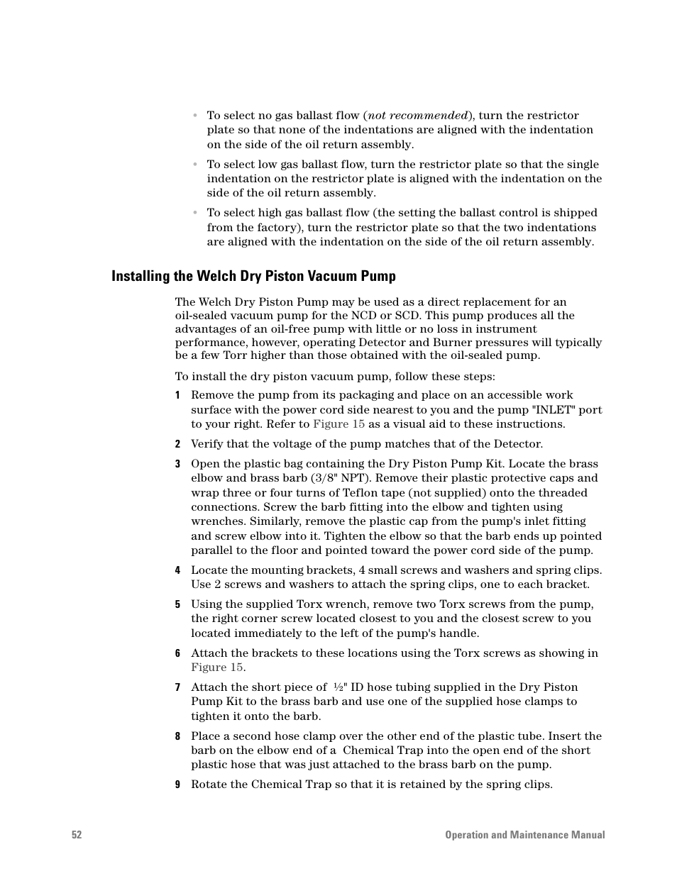 Installing the welch dry piston vacuum pump | Agilent Technologies G6600-90006 User Manual | Page 52 / 118