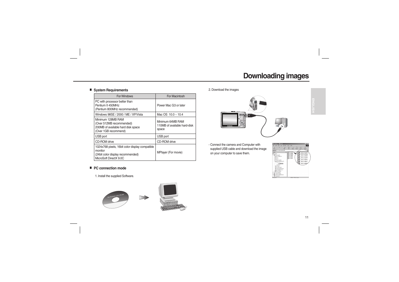 Downloading images | Samsung L100 User Manual | Page 12 / 98