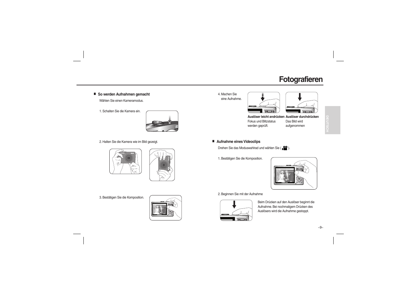 Fotografieren | Samsung L100 User Manual | Page 26 / 98