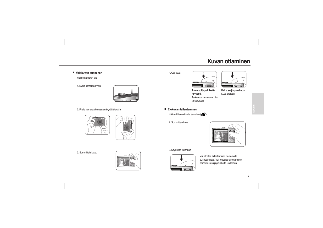 Kuvan ottaminen | Samsung L100 User Manual | Page 42 / 98