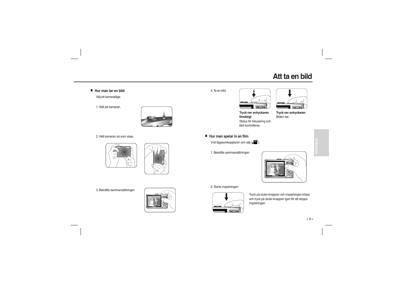 Att ta en bild | Samsung L100 User Manual | Page 58 / 98