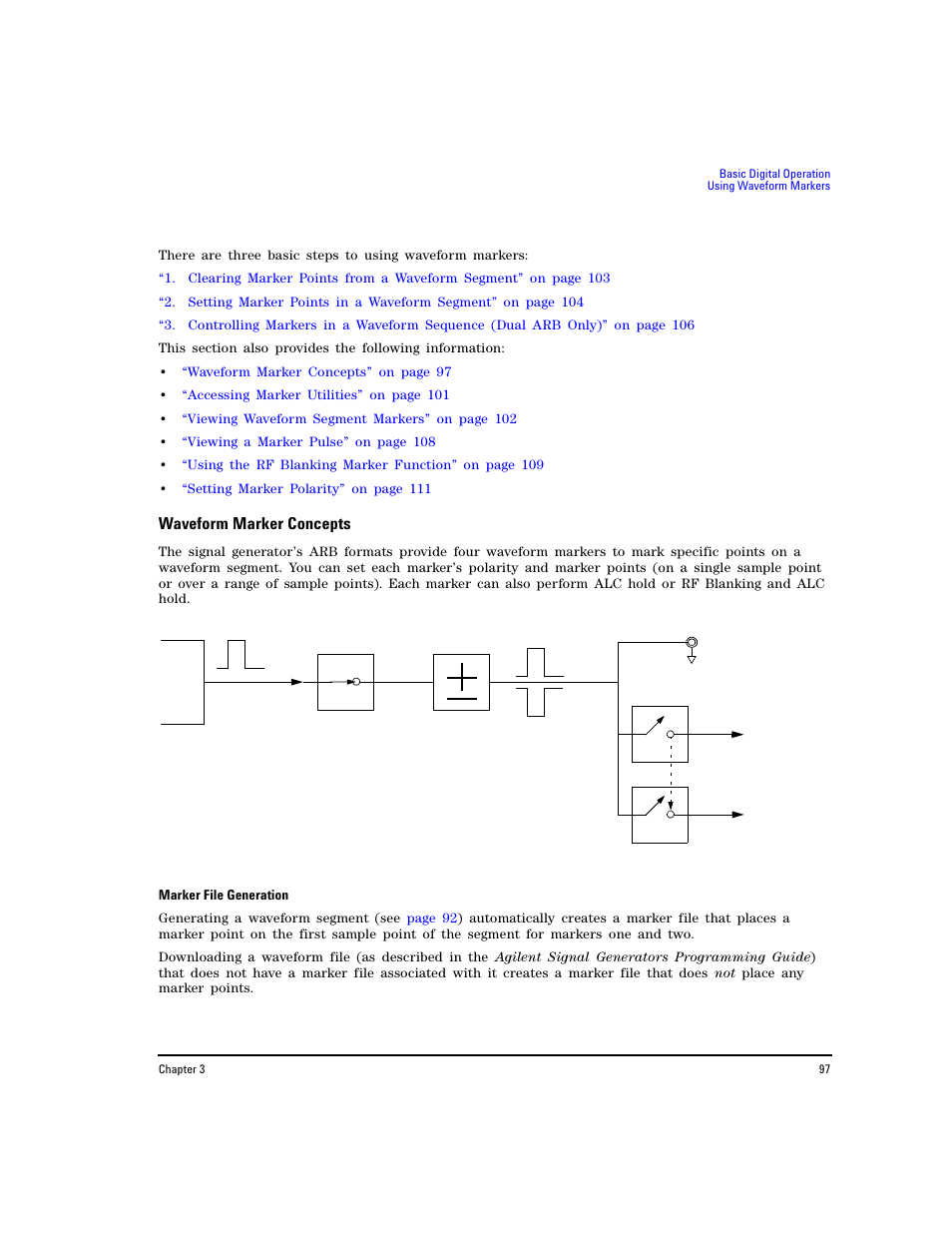 Waveform marker concepts | Agilent Technologies E8267D PSG User Manual | Page 111 / 318