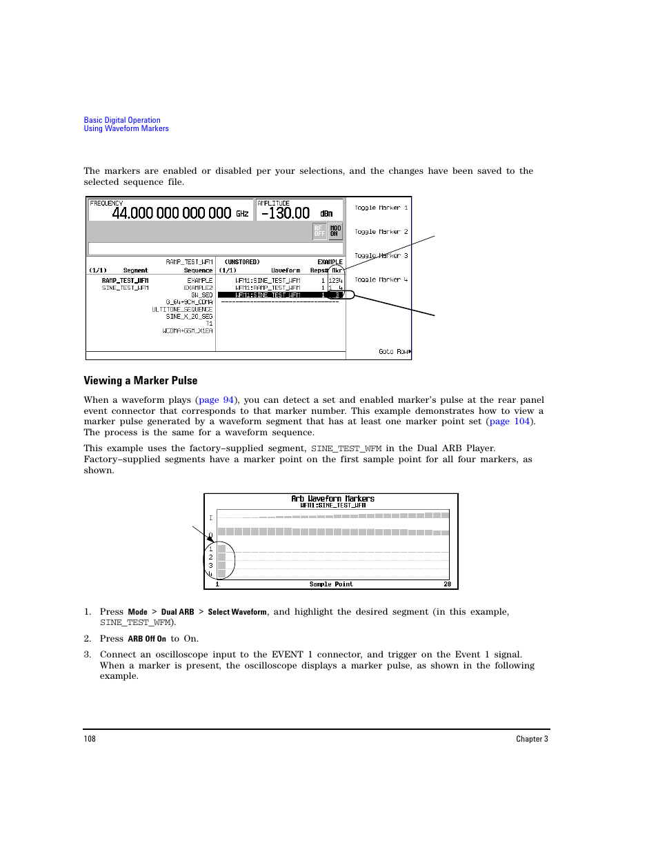 Viewing a marker pulse | Agilent Technologies E8267D PSG User Manual | Page 122 / 318