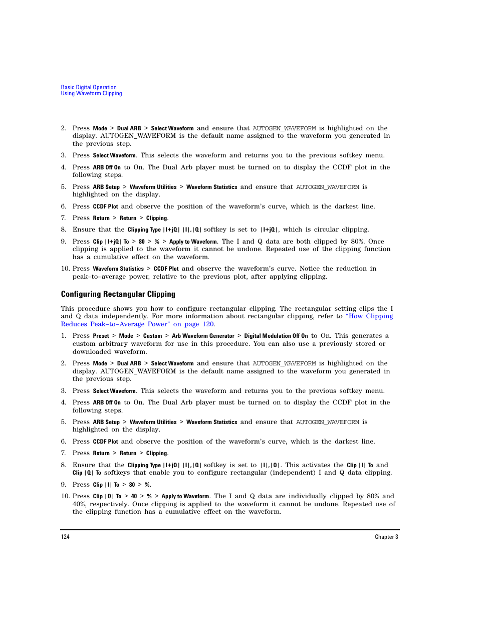 Configuring rectangular clipping | Agilent Technologies E8267D PSG User Manual | Page 138 / 318